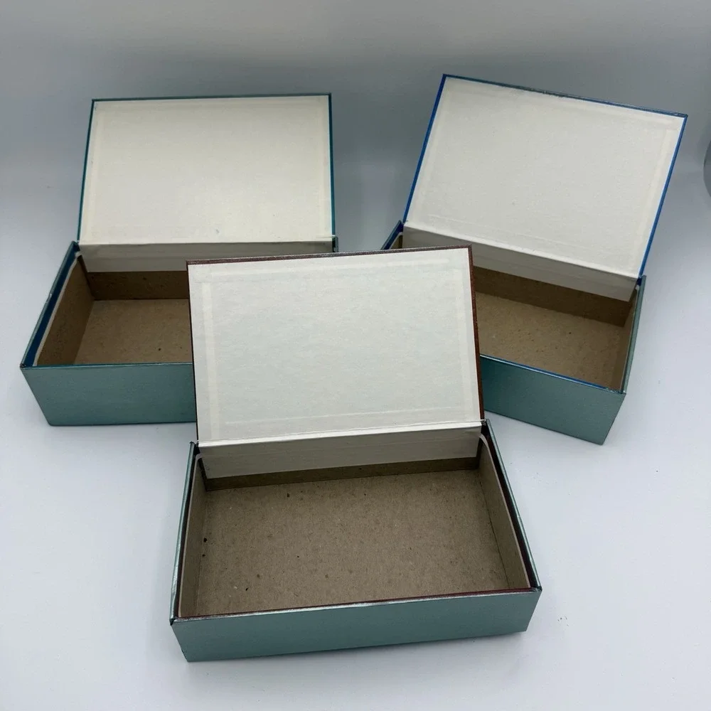 Nesting Decorative Cardboard Storage Boxes Set of 3 Lid Organizing DIY Decoupage